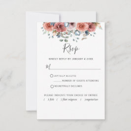 Floral mit/ohne Mahlzeit UAWG RSVP Karte