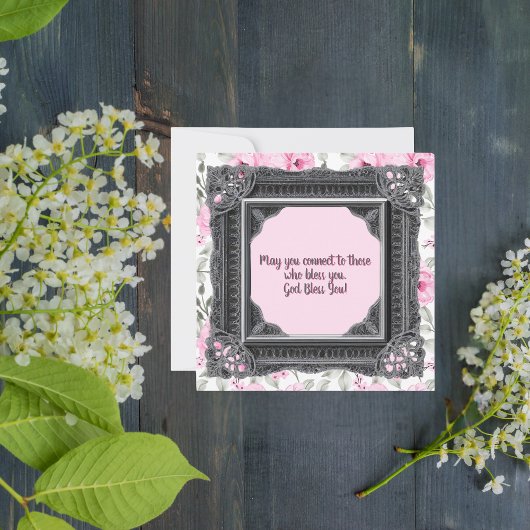 Floral mit schwarzem Rahmen Feiertagskarte