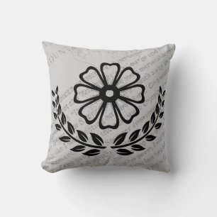Floral mit Text - Polyester Kissen 16" x 16"