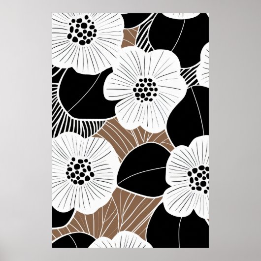 Floral Mitte Jahrhundert Moderne Poster (Vorne)