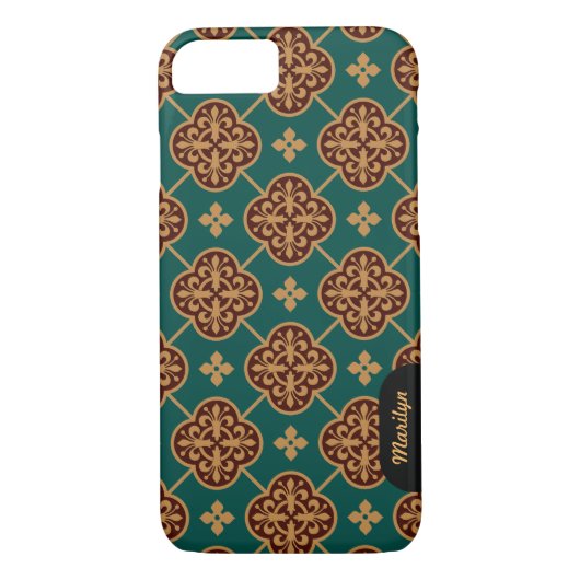 Floral mittelalterliches Fliesenmuster CC0906 Augu Case-Mate iPhone Hülle (Rückseite)