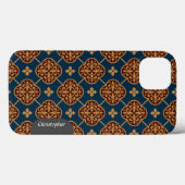 Floral mittelalterliches Fliesenmuster CC0910 Augu Case-Mate iPhone Hülle (Rückseite (Horizontal))