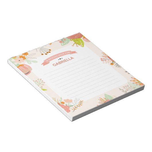 Floral Mitzvah Note Notizblock (angewinkelt)