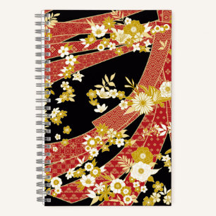 Floral Mix Kimono Muster Notizblock