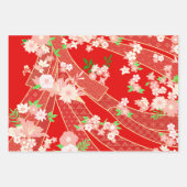 Floral Mix Kimono Pattern Chistmas Ed. Geschenkpapier Set (Vorderseite 3)