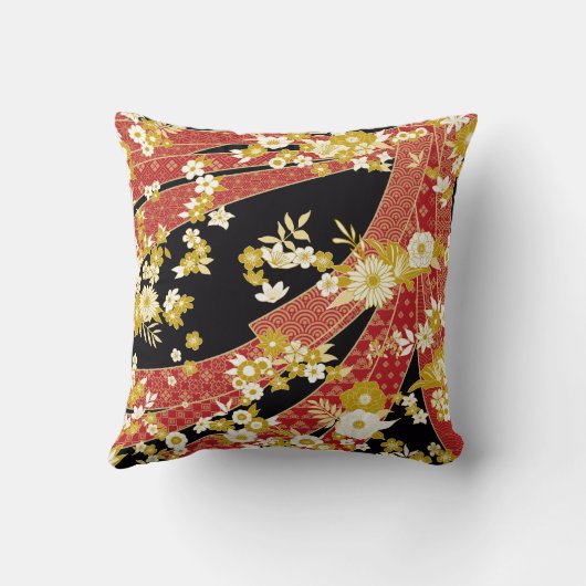 Floral Mix Kimono Pattern Kissen (Rückseite)