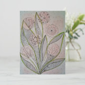 Floral Mixed Media Design Flat Card (Stehend Vorderseite)