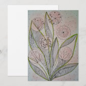 Floral Mixed Media Design Flat Card (Vorne/Hinten)