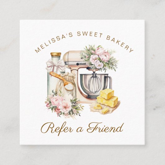 Floral Mixer Bäckerei Kochen Weiterempfehlen Empfehlungskarte (Vorderseite)