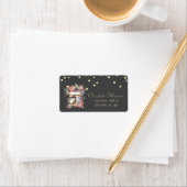 Floral Mixer Gold Foil Confetti Adressaufkleber (Insitu)