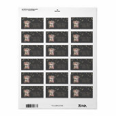 Floral Mixer Gold Foil Confetti Adressaufkleber (Vorne)