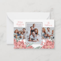 Floral Modern 3 Foto Collage Frohe Weihnachtskarte