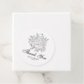 Floral Modern Black and White Vielen Dank Geschenkanhänger (Beispiel)