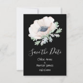 Floral Modern Black Chic Einfach Save The Date (Vorderseite)