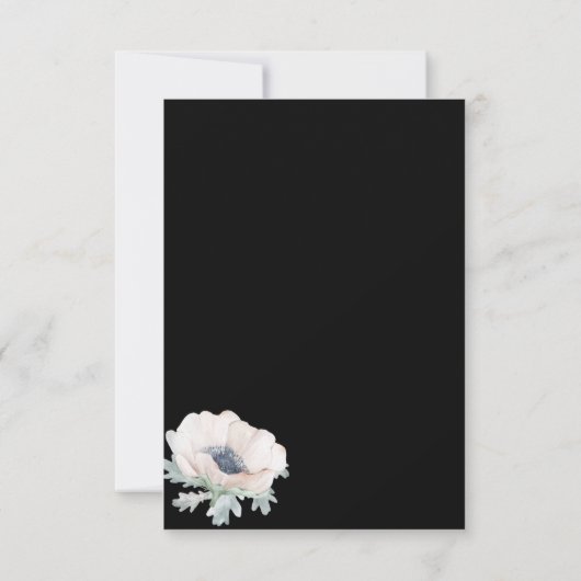 Floral Modern Black Chic Einfach Save The Date (Rückseite)