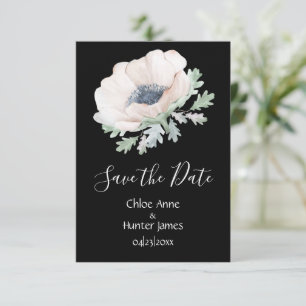 Floral Modern Black Chic Einfach Save The Date