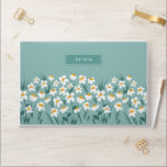 Floral modern, blau gürtig elegant stilvoll HP  HP Laptop-Aufkleber<br><div class="desc">Bloral moderne,  dunkelblaue,  mädchenhafte und elegante Laptop-Design.</div>