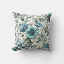 Floral modern blau mädchenhaft elegant stilvoll kissen