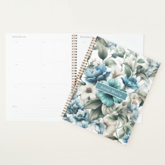 Floral modern blau mädchenhaft elegant stilvoll planer (Anzeige)