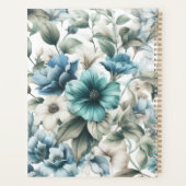 Floral modern blau mädchenhaft elegant stilvoll planer (Rückseite)