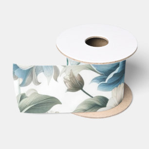 Floral modern blau mädchenhaft elegant stilvoll satinband