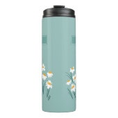 Floral modern, blau, mädchenhaft elegant stilvolle thermosbecher (Vorderseite)