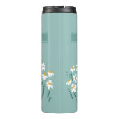 Floral modern, blau, mädchenhaft elegant stilvolle thermosbecher (Rückseite)
