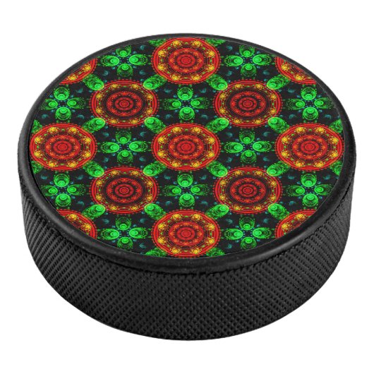 Floral Modern Boho Elegant Abstract Pattern #504 Eishockey Puck (3/4)
