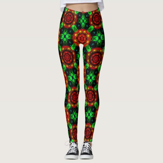 Floral Modern Boho Elegant Abstract Pattern #504 Leggings (Vorderseite)