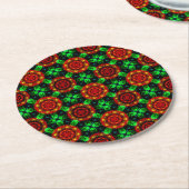 Floral Modern Boho Elegant Abstract Pattern #504 Runder Pappuntersetzer (Angewinkelt)