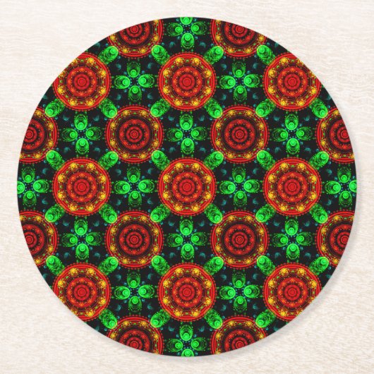 Floral Modern Boho Elegant Abstract Pattern #504 Runder Pappuntersetzer (Vorderseite)