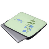 Floral modern daisy blue girly elegant stylish laptopschutzhülle (Vorne Knopf)