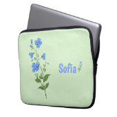 Floral modern daisy blue girly elegant stylish laptopschutzhülle (Vorderseite Links)