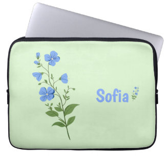 Floral modern daisy blue girly elegant stylish laptopschutzhülle
