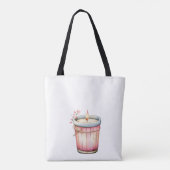 Floral Modern Daisy Pink Girly Tasche (Rückseite)