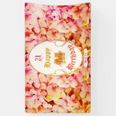 Floral Modern Elegant 21. Happy Birthday Party Banner (Vertikal)
