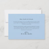 Floral Modern Elegant Dusty Blue Wedding Dankeskarte (Rückseite)