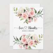 Floral Modern Elegante Hochzeit Danke Karte (Vorne/Hinten)