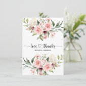 Floral Modern Elegante Hochzeit Danke Karte (Stehend Vorderseite)