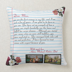 Floral Modern handgeschriebener Liebe Mama-Nachric Kissen