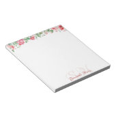 Floral Modern Monogram Blume Individuelle Name Not Notizblock (angewinkelt)