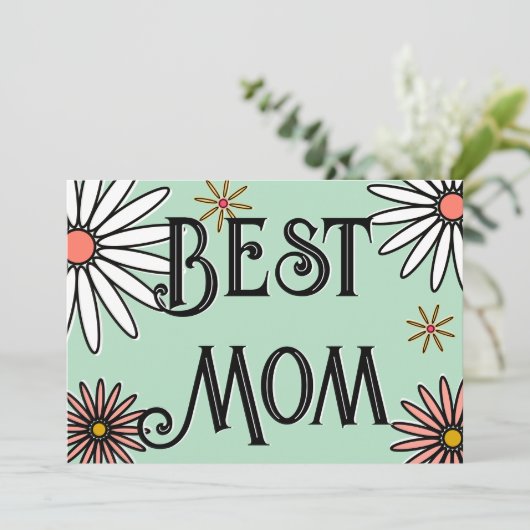Floral Modern Mother Day Karte (Stehend Vorderseite)