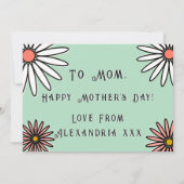 Floral Modern Mother Day Karte (Rückseite)