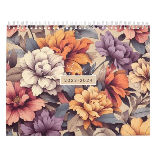 Floral modern orange mädchenhaft elegant 3 r kalender (Titelbild)