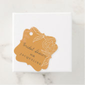 Floral Modern Peony Blossom Gold Brautparty Geschenkanhänger (Beispiel)