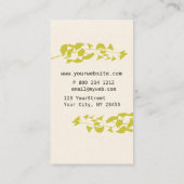 Floral Modern Pflanze Ginkgo Beruflich Monogramm Visitenkarte (Rückseite)