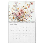 Floral modern pink mädchenhaft elegant stilvoll kalender (Mär 2026)