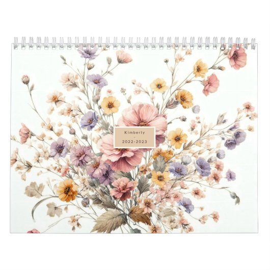Floral modern pink mädchenhaft elegant stilvoll kalender (Titelbild)