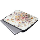 Floral modern pink mädchenhaft elegant stilvoll laptopschutzhülle (Vorne Knopf)
