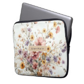 Floral modern pink mädchenhaft elegant stilvoll laptopschutzhülle (Vorderseite Links)